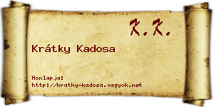 Krátky Kadosa névjegykártya